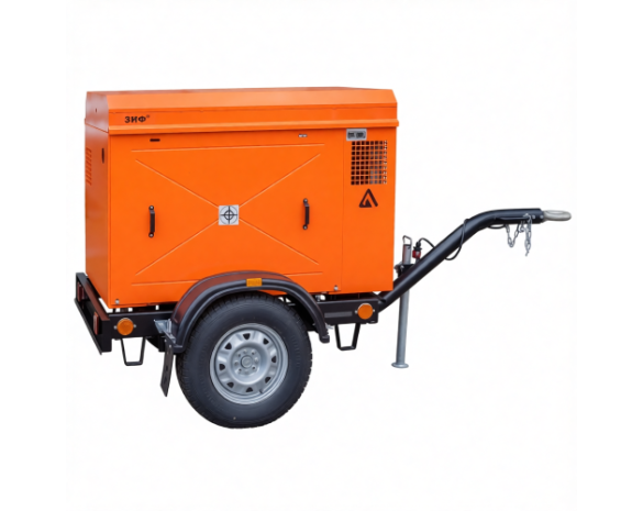 Винтовой компрессор ЗИФ СВЭ-5,2/1,0 в кожухе на шасси