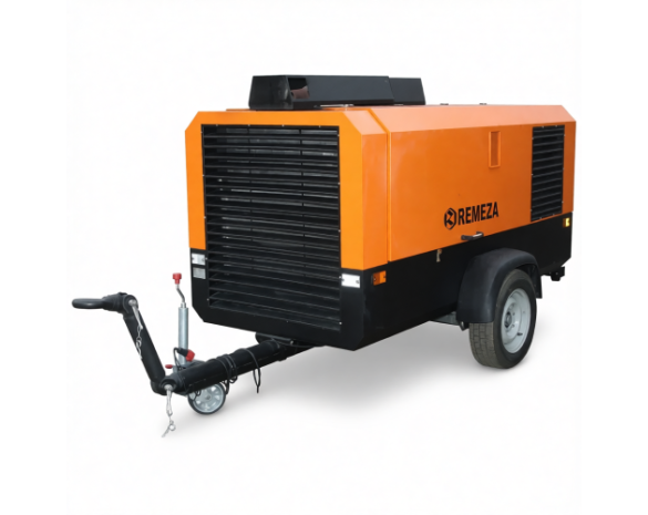 Винтовой компрессор Remeza ДК-3/7ДВ (на шасси с регулируемым дышлом)