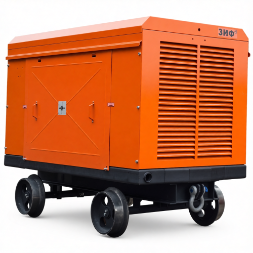 Шахтный взрывозащищенный компрессор ЗИФ ШВ 11,5/0,7 (на скатах)