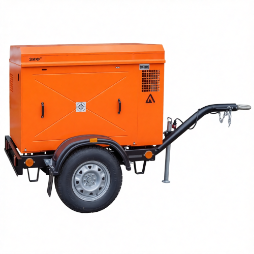 Винтовой компрессор ЗИФ СВЭ-5,2/0,7 в кожухе на шасси